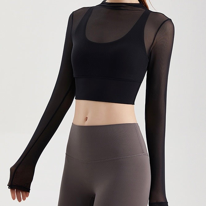 Long Sleeve Mesh Top (2 colours)